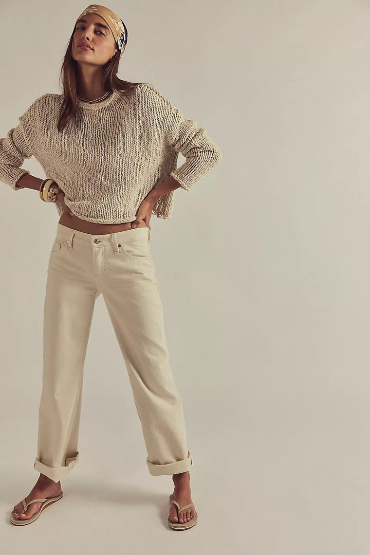 Casual knit sweater for women cropped cut Lune London