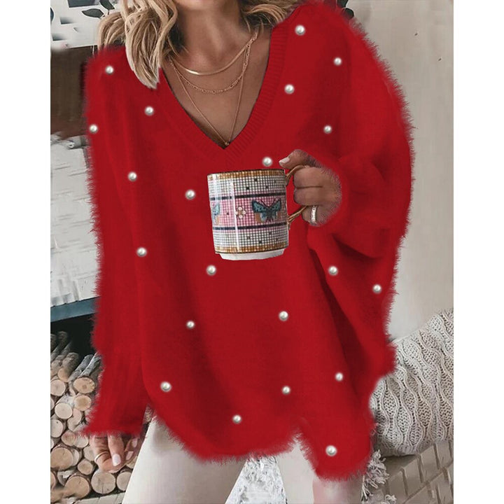 Women's elegant sweater with pearl embellishments Lune London