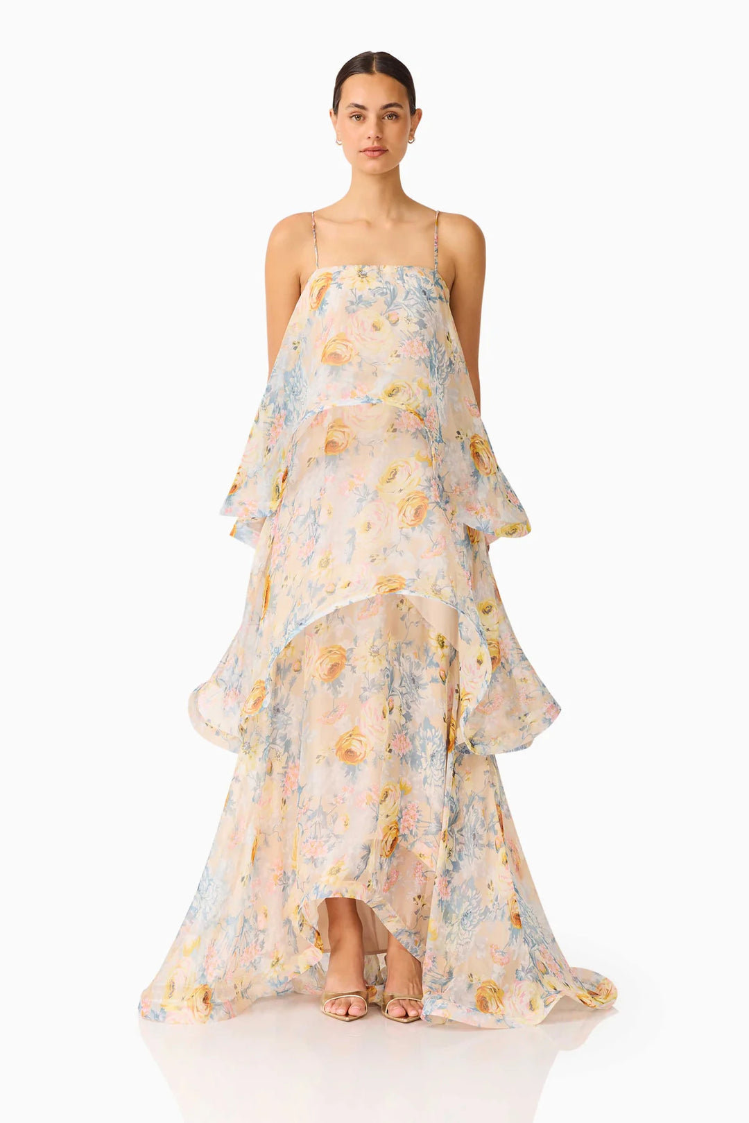 Women's maxi dress with ruffle details Lune London