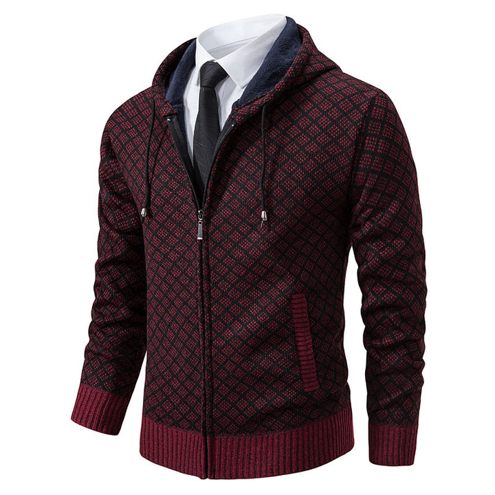 Trendy hooded sweatshirt jacket for men with an elegant pattern Lune London