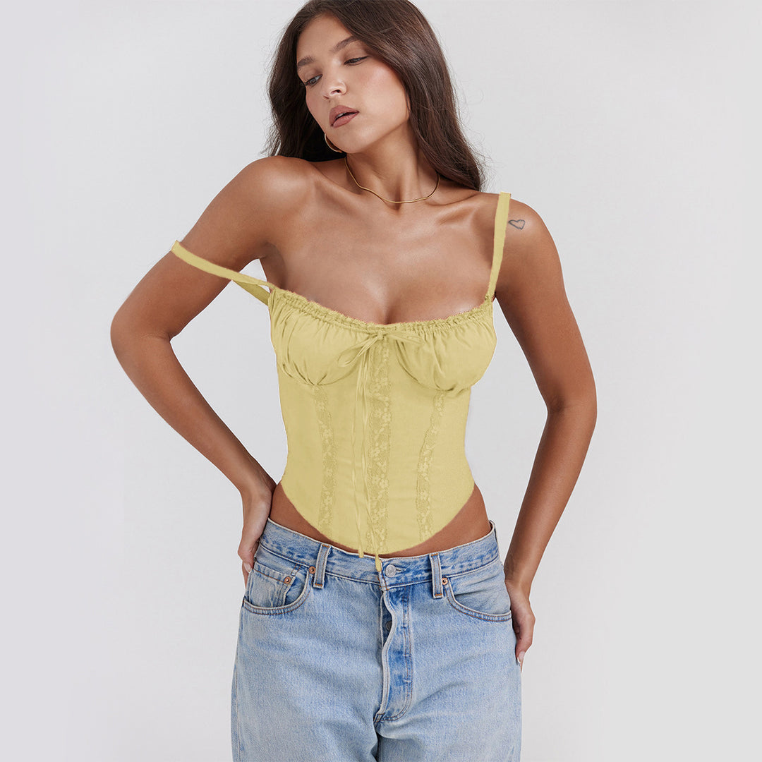 Top corset for women with delicate lace decoration and adjustable straps Chic & Stil
