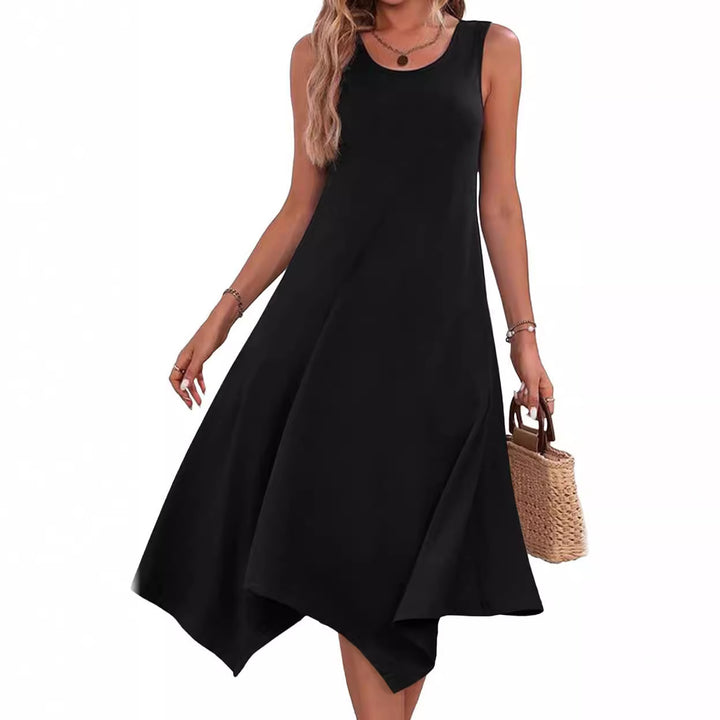 Summer shirt dress for women with asymmetrical hem and eye-catching pattern Lune London