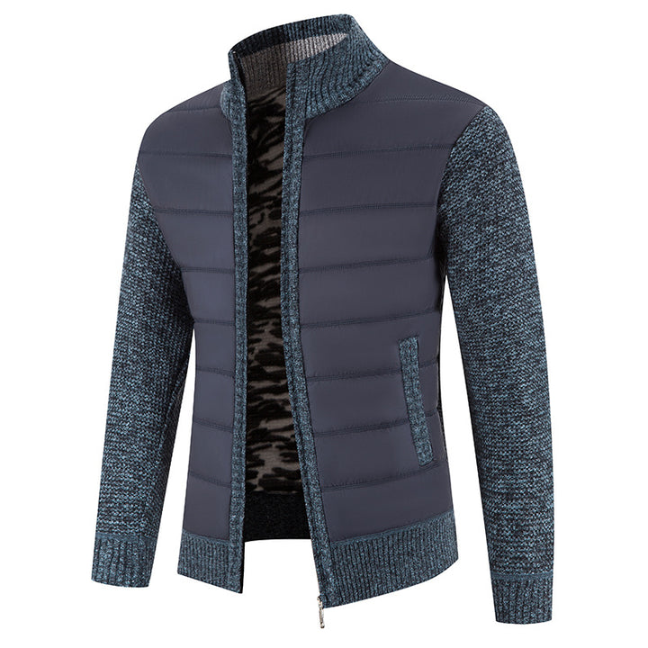 Quilted jacket for men with knitted sleeves trendy Lune London