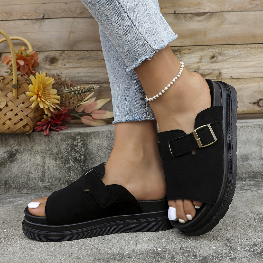 Women's Comfortable Mules with Adjustable Strap and Non-Slip Sole Lune London