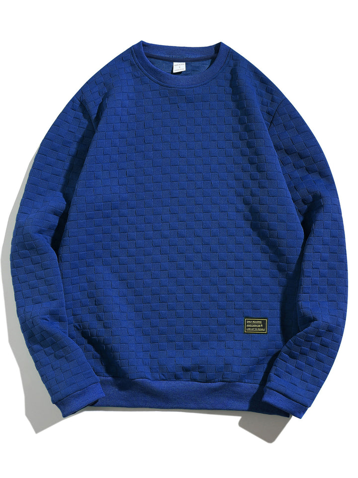 Casual structured sweater for men with round neck and elastic cuffs Lune London