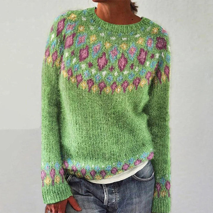 Pull en tricot pour femmes avec un motif vibrant et une coupe confortable Chic & Stil