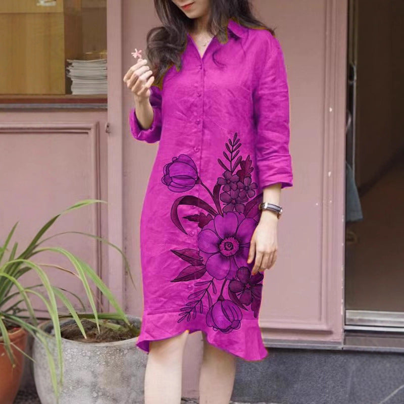 Robe chemise femme avec imprimés floraux et coupe cintrée Chic & Stil