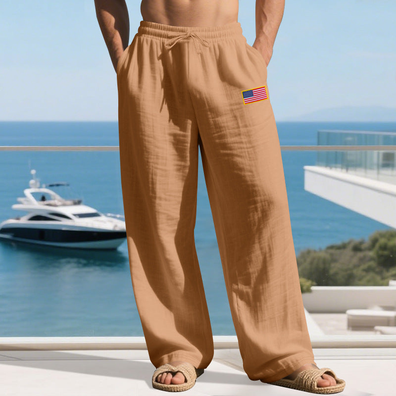 Men's Casual Leisure Pants with Elastic Waistband and Practical Side Pockets Lune London