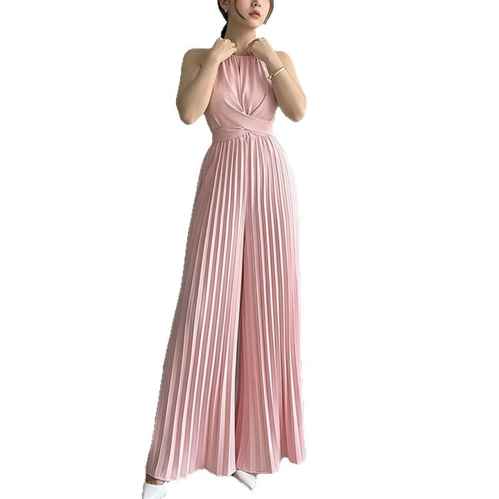 Combinaison plissée pour femmes avec décolleté profond et tailleur Chic & Stil