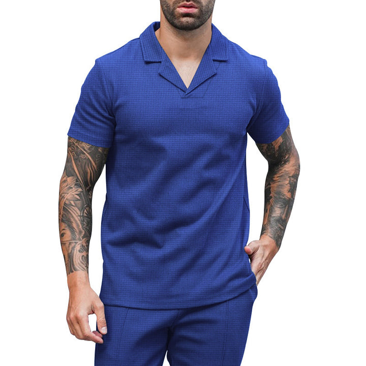 Men's short-sleeve elegant shirt with textured design Lune London