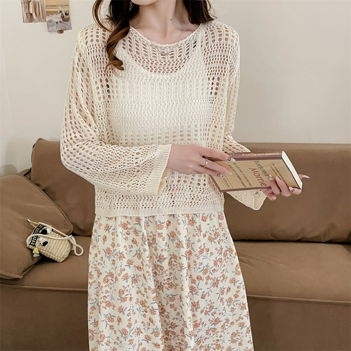 Ladies Chunky Knit Open Stitch Sweater Lune London