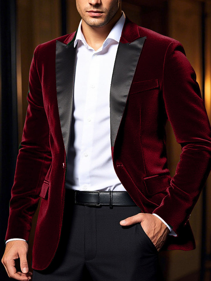 Elegant velvet jacket for men with satin collar Lune London
