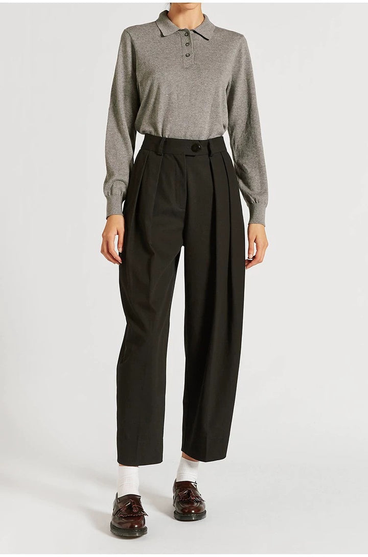 Pantalon taille haute élégant et large pour femme Chic & Stil