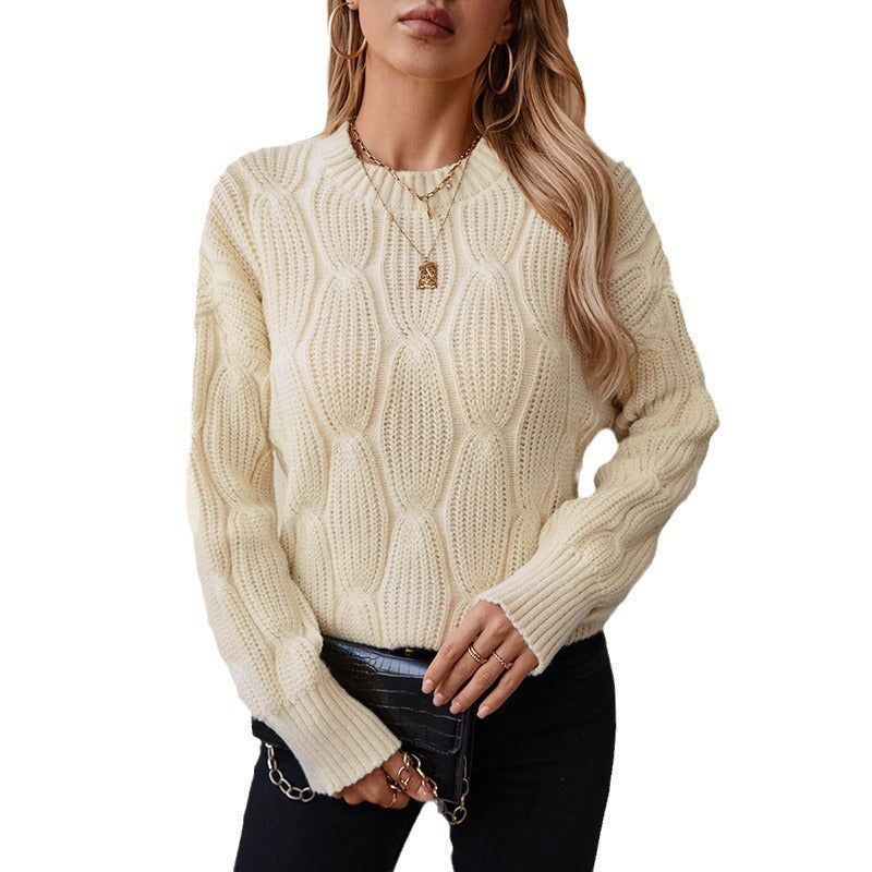 Knit sweater for women with decorative cable design and comfortable fit Lune London