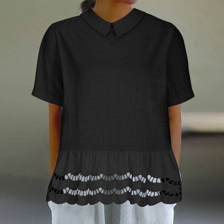 Elegant blouse for women with wavy hem Lune London