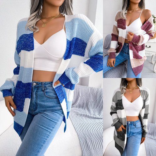 Spring cardigan for women with striped pattern and comfortable fit Lune London