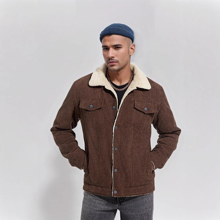 Comfortable corduroy jacket for men with warm lining Lune London