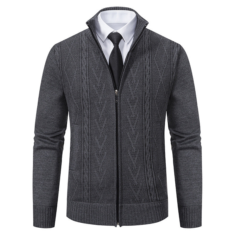 Men's knitted jacket with structured weave Lune London