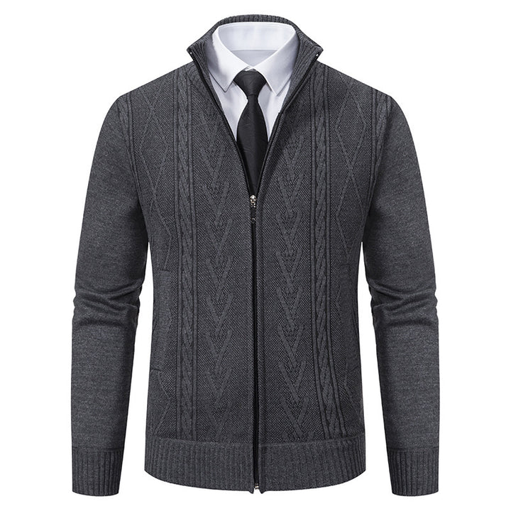 Men's knitted jacket with structured weave Lune London