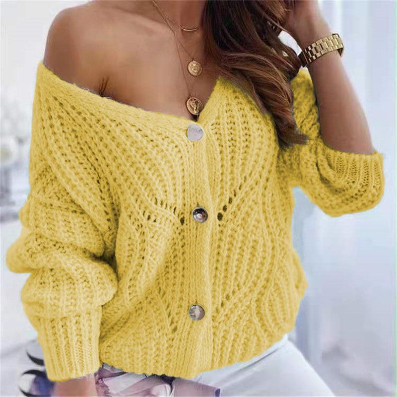 Cardigan en tricot épais pour femmes avec un design ouvert avantageux et des détails de boutons décoratifs Chic & Stil