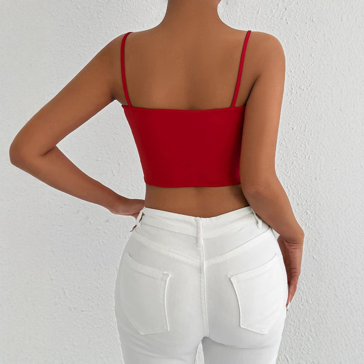 Women's crop top with adjustable spaghetti straps and fitted cut Lune London