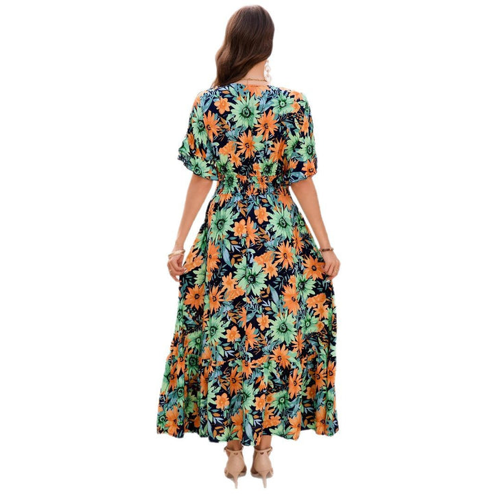 Floral maxi dress for women with ruffled sleeves Lune London