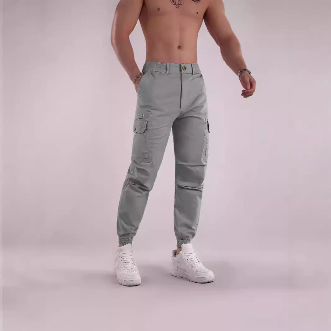 Men's cargo pants with functional pockets and elastic waist Lune London