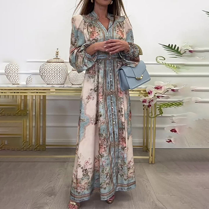 Robe maxi élégante pour femmes avec motifs floraux Chic & Stil