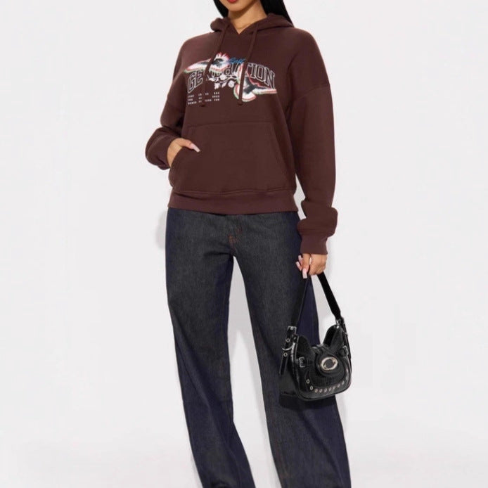 Hooded sweatshirt for women with modern graphic design Lune London