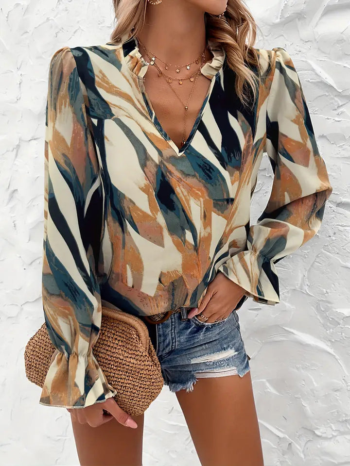 Lune London trendy colorful pattern blouse for women
