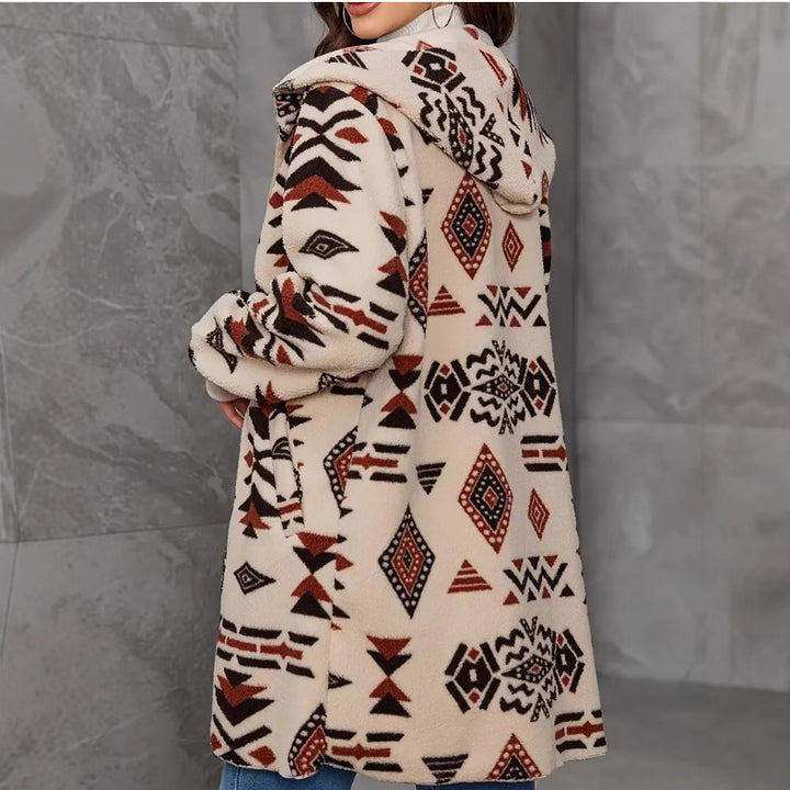 Women's plush jacket with ethnic pattern Lune London