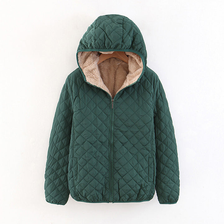 Ladies quilted winter coat with cozy lining and hood Lune London
