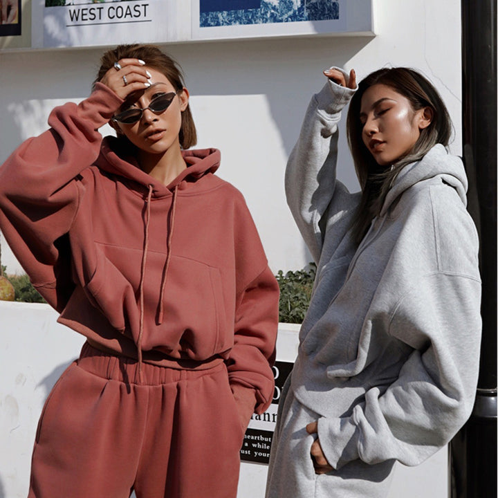 Women Comfortable Hooded Sweater with Relaxed Fit and Practical Pockets Lune London