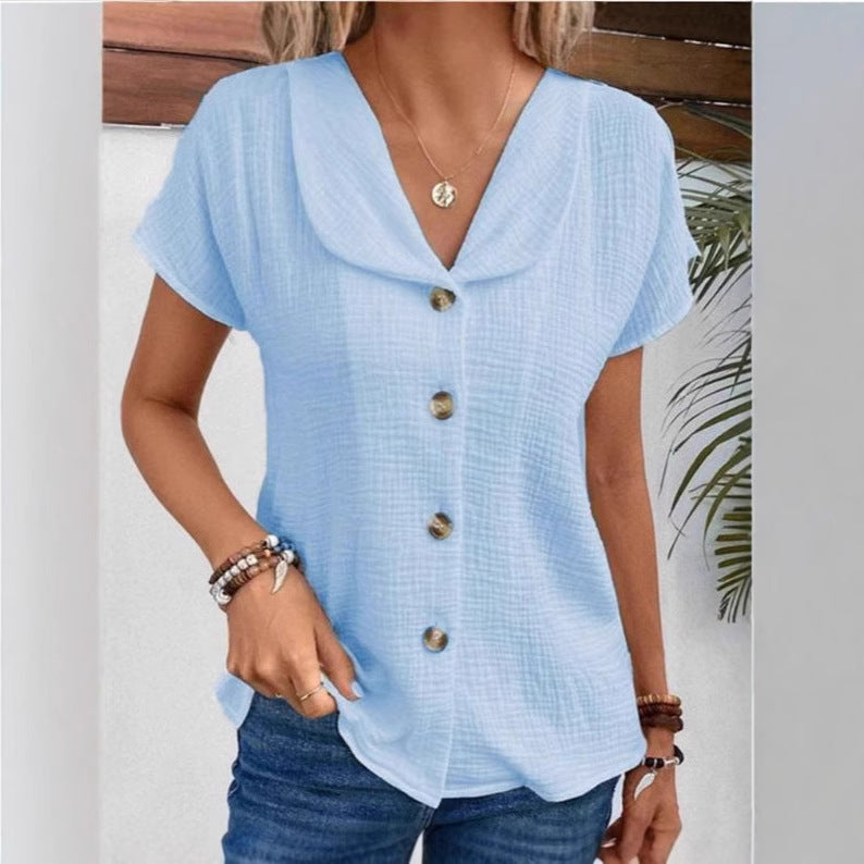 Women's shirt with visible buttons in lightweight fabric Lune London
