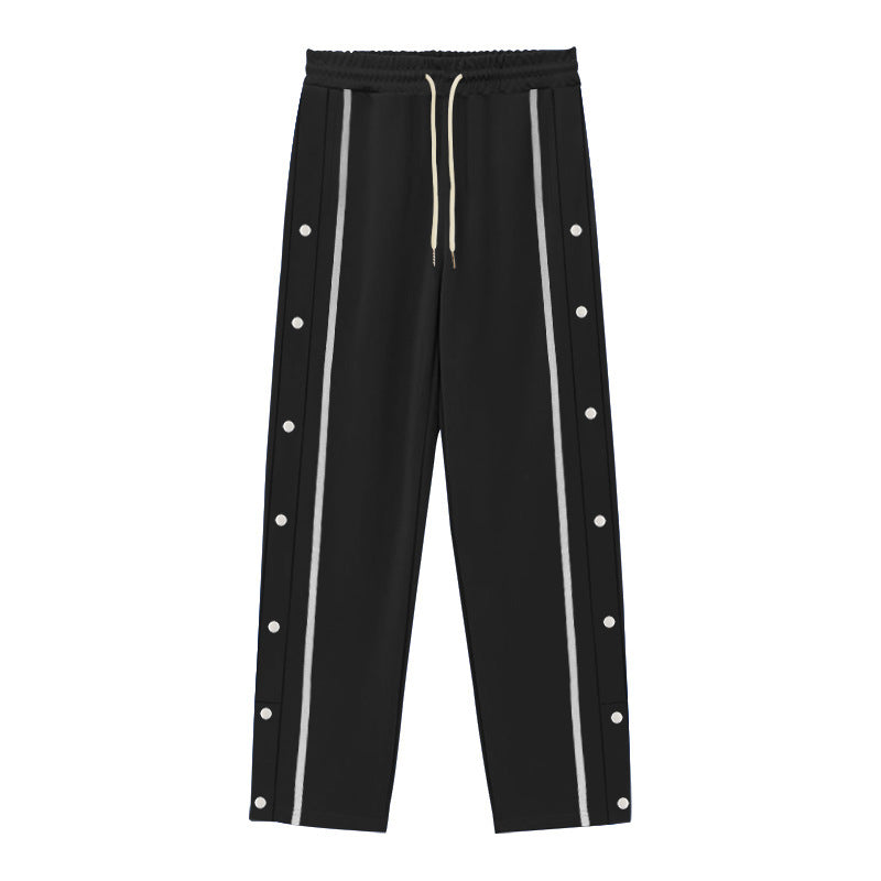 Sport leisure pants for men with snap buttons on the side and elastic waist Lune London