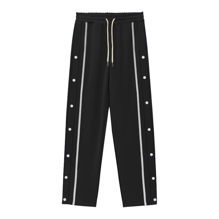 Sport leisure pants for men with snap buttons on the side and elastic waist Lune London