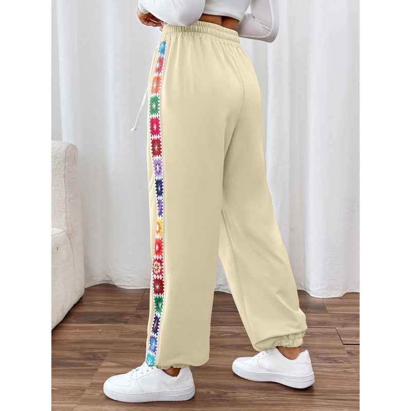 Lune London women's sporty leisure pants with colorful stripes