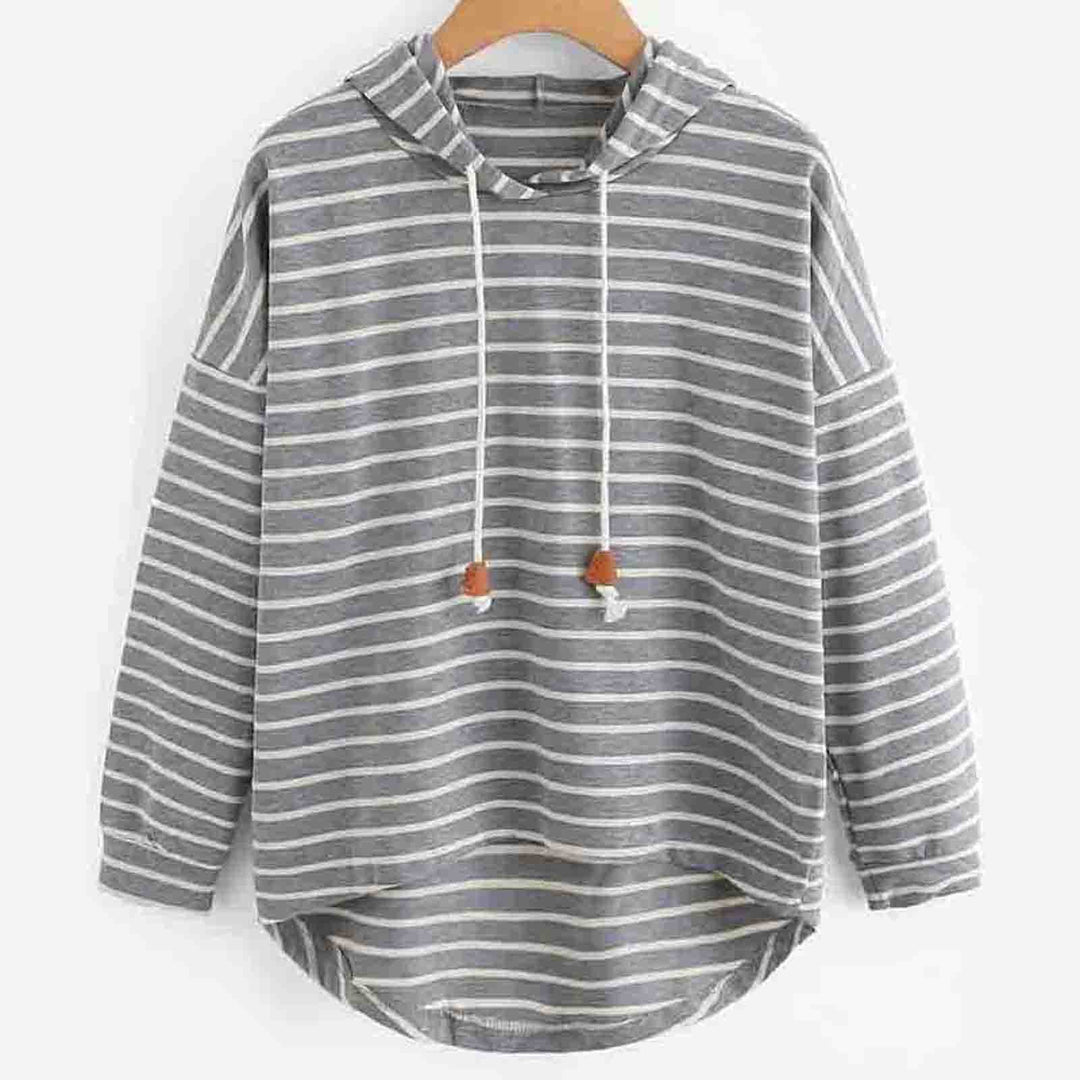 Women striped hoodie with relaxed fit and drawstring Lune London