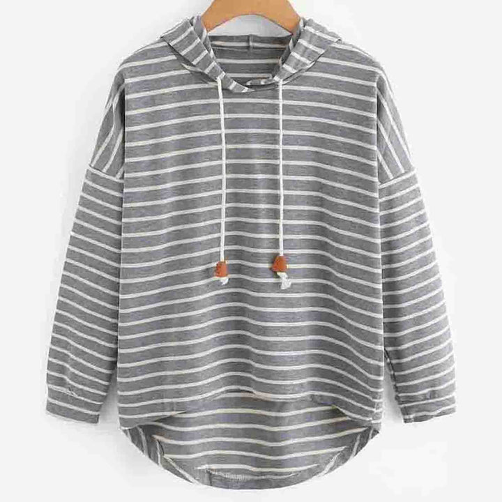 Women striped hoodie with relaxed fit and drawstring Lune London