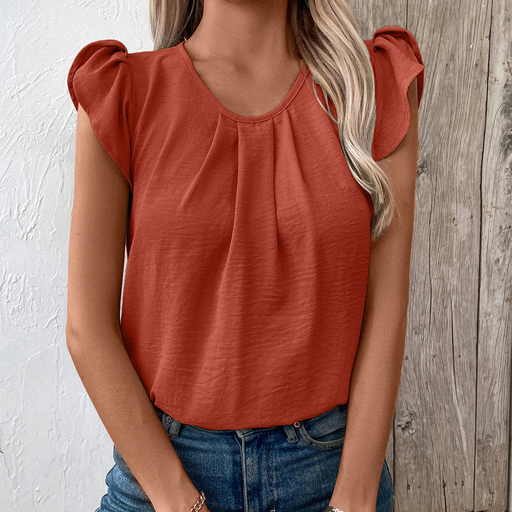 Ladies Elegant top with puff sleeves and a chic V-neck Style