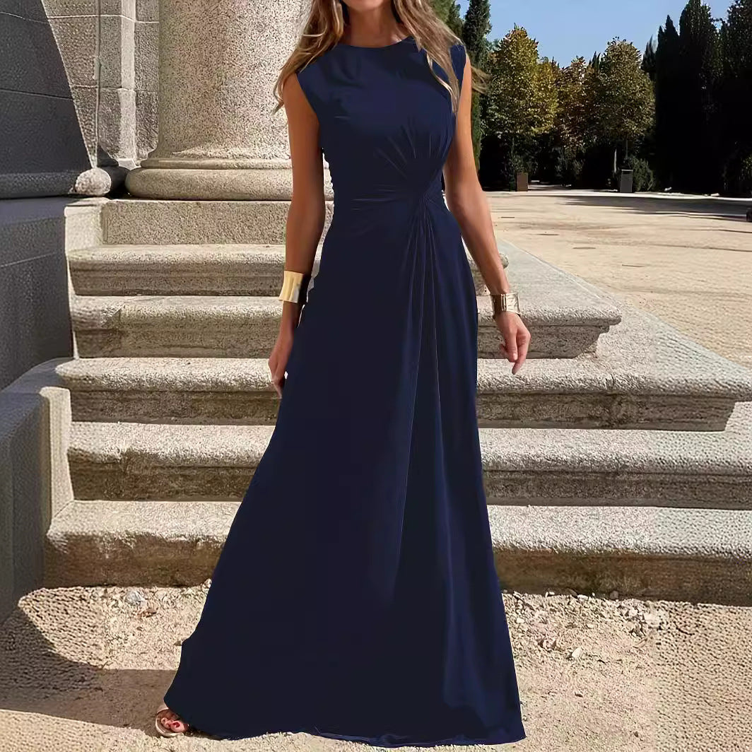 Women's Maxi Dress with Elegant Knot Detail and Flowing Cut Chic Und Stil