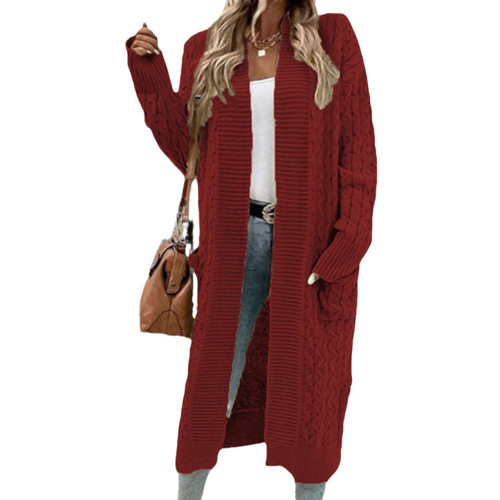 Ladies' chunky knit cardigan with open design and practical pockets Lune Londonl