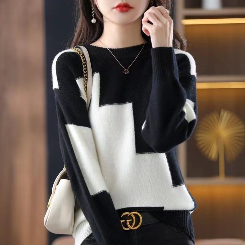 Pull tricoté à motifs pour femmes avec design géométrique Chic & Stil