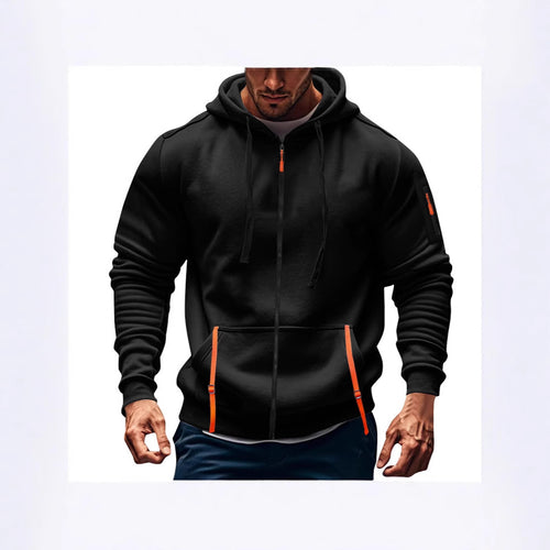 Sporty hooded jacket for men with practical zip pockets Lune London