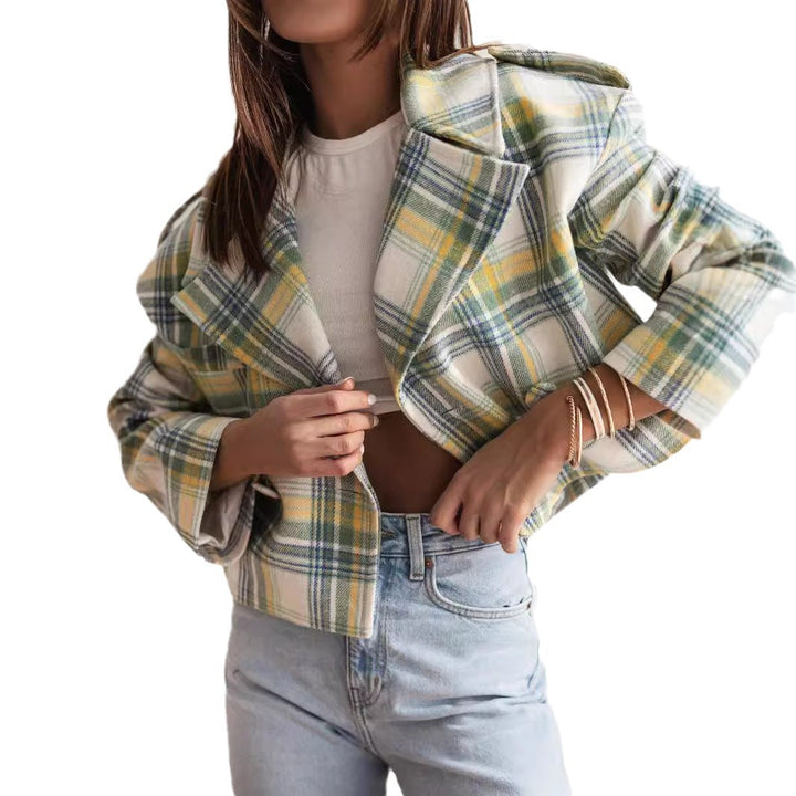 Plaid jacket for women with a modern cut Lune London