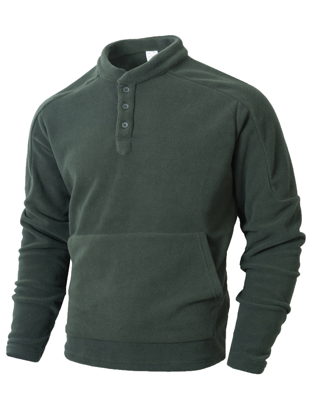 Men's fleece pullover with a stylish high collar and practical buttons Lune London