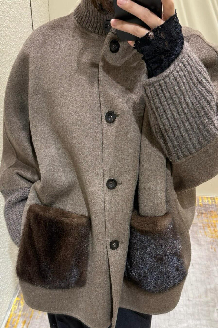 Veste en laine grande taille pour femmes avec détails uniques Chic & Stil