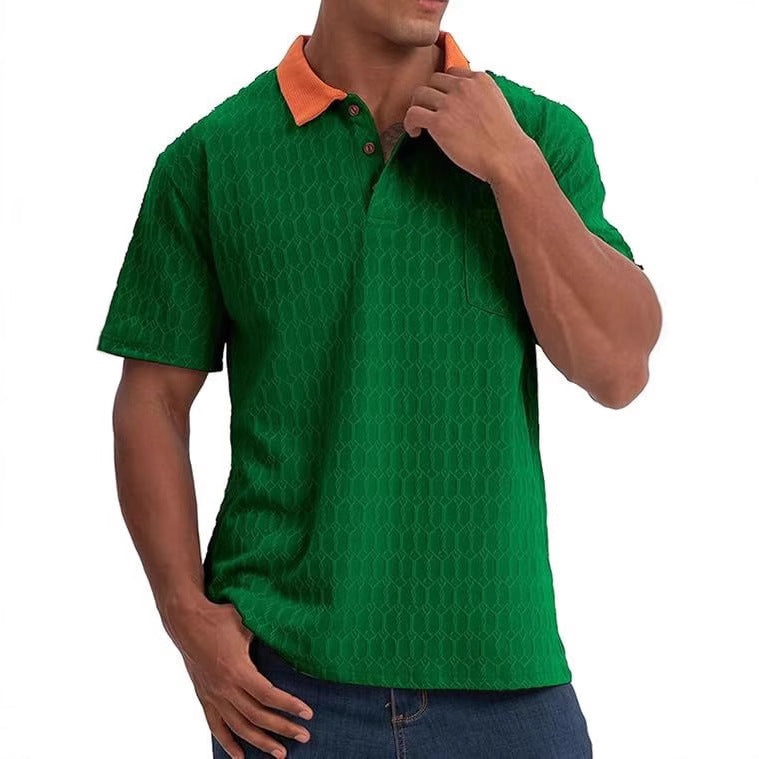 Structured leisure polo for men with contrast collar Lune London
