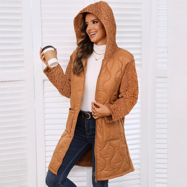 Long coat for women with faux fur lining and practical pockets Lune London