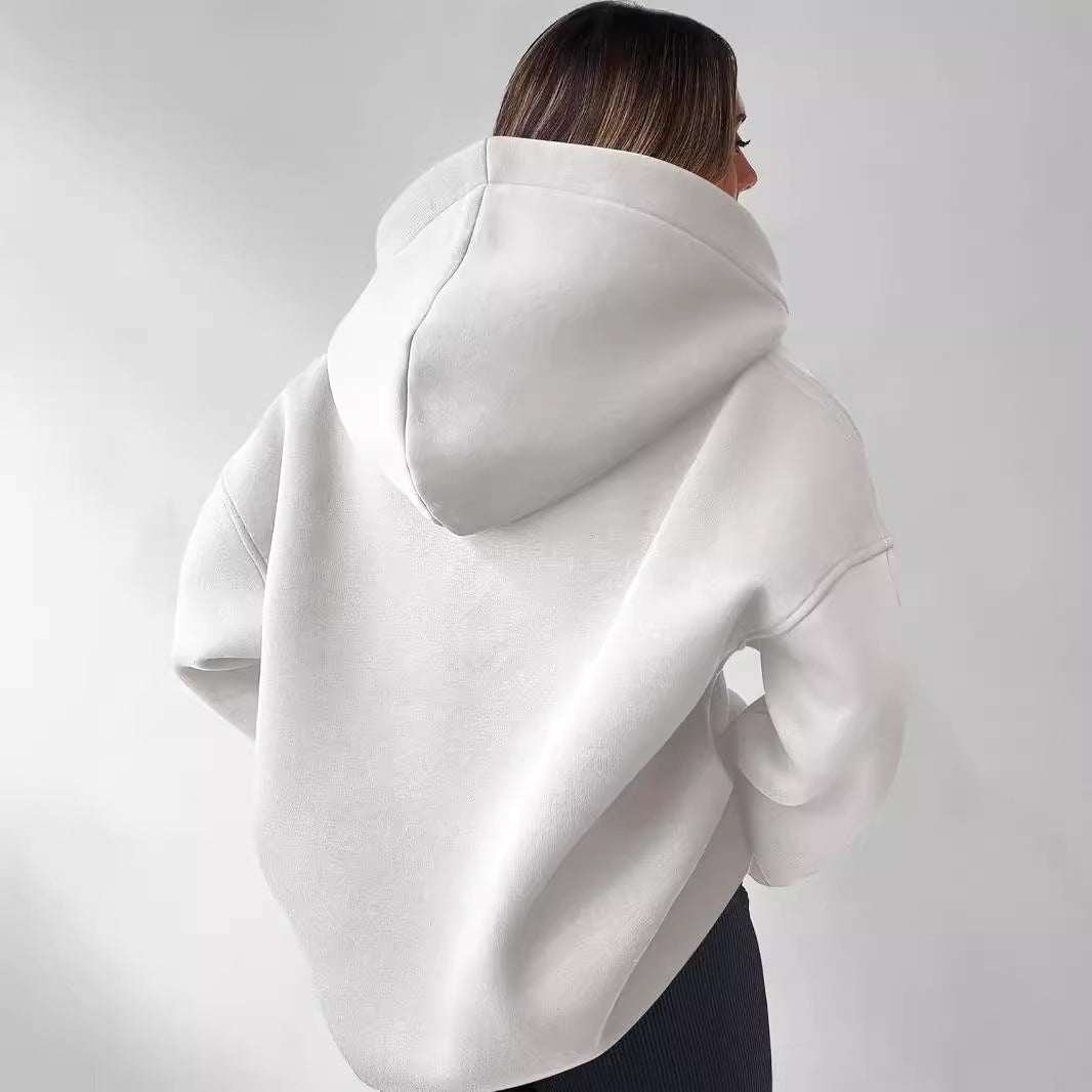 Oversized hoodie for women with half-zip Lune London
